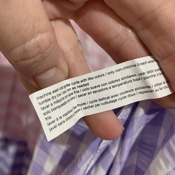 Eloquii | Midi Dress Pink Gingham Check Off the Shoulder Tiered NWT- Size 22 - Picture 9 of 11